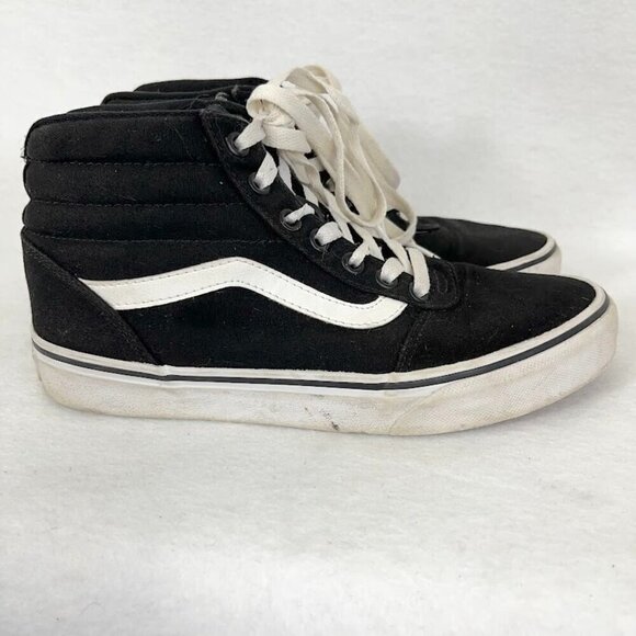 Vans Off The Wall Sneakers Black White High Top Old School Skate Shoes 7.5 - Picture 2 of 7
